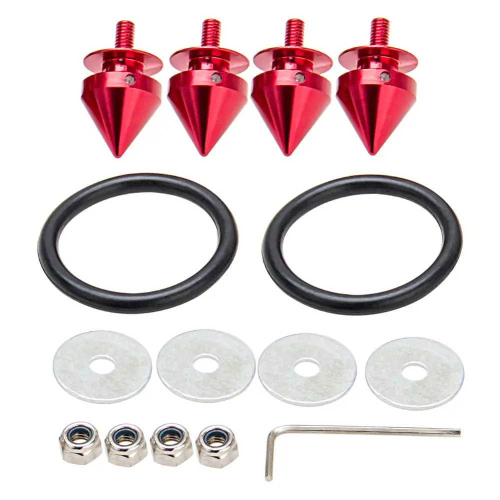 Углеродные красные быстросъемные фиксированные пряжки JDM, шипы, алюминиевые быстросъемные крепления, комплект, подходит для бампера и TRUN, подходит для Honda Acura 2004