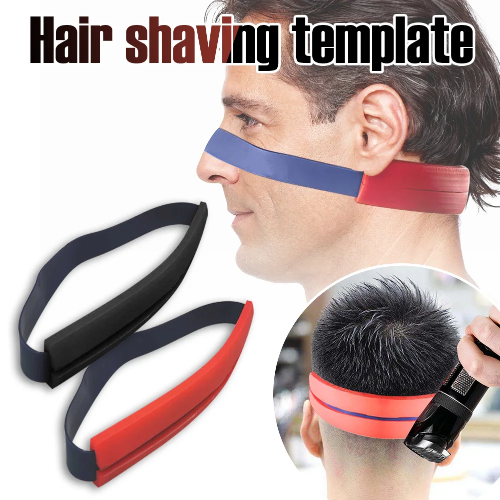 

Neckline Haircuts Shaving Template Hair DIY Tool for Men Soft Silicone Adjustable Hair Trimming Guide Hands-free Barber Tools