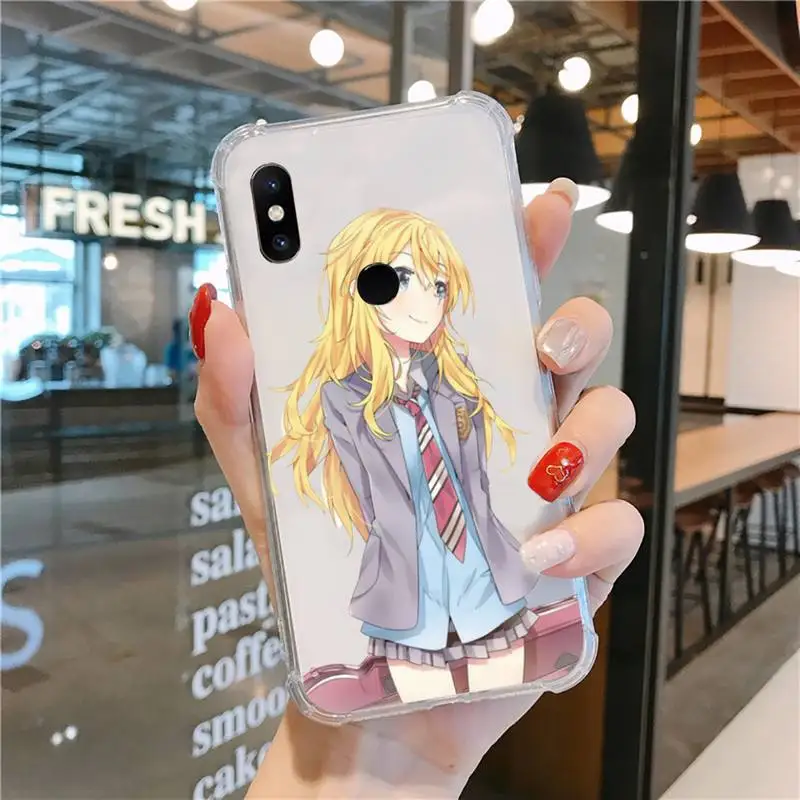 

Your Lie in April Phone Case Transparent For Xiaomi CC 9 11 MAX3 Mix3 MIX2 6X 8 5x 10S 11 10 X SE lite Pro Soft TPU Clear coque