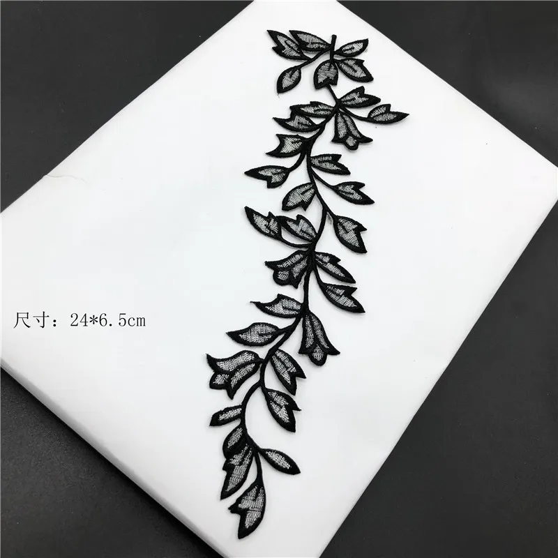 2 шт/25X6cm лист золотой черный синий красный зеленый аппликация Одежда Вышивка патч