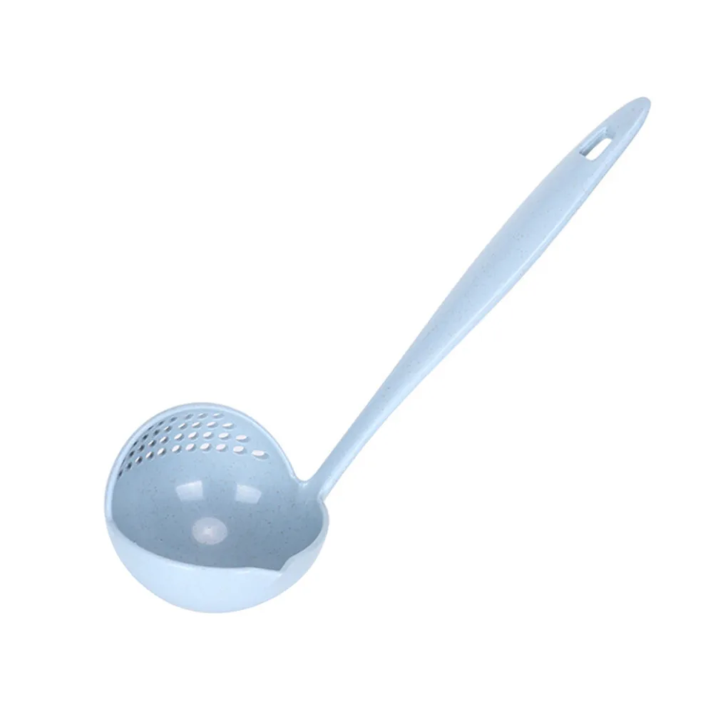 LIGHT BLUE 2 в 1 суповая ложка с длинной ручкой креативные ложки для каши хороший популярный дизайн безопасный и портативный sitko kuchenne - Цвет: LIGHT BLUE