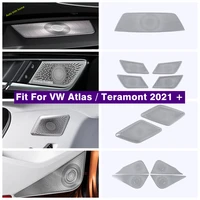 door handle bowl trunk speaker sound panel cover trim fit for vw atlas teramont 2021 2022 accessories interior silver kit
