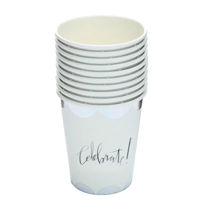 10 шт./компл. розовое золото фольга одноразовая посуда Рождество Новый Год