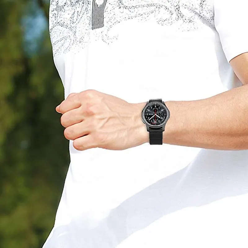 Ремешок нейлоновый кожаный для Samsung Galaxy Watch 46 мм 42 Active 2 Gear S3 Frontier Band 22 браслет Huawei GT