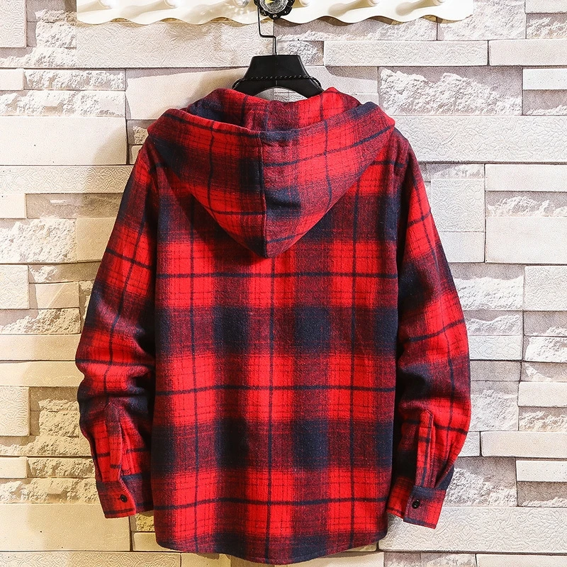 

Style Plaid Flannel Autumn Spring 2020 Hoodie Sweatshirt Mens Hip Hop Punk Cardigan Streetwear Casual Fashion Clothes