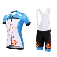 malciklo womens short sleeved cycling wear with overalls summer sky blue blackblue butterfly cycling sportswear overalls tigh