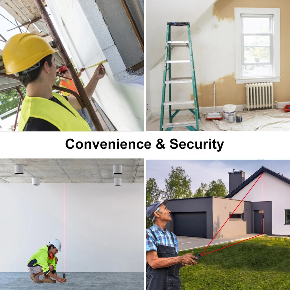 Мини ручной 40 м умный цифровой лазерный дальномер Портативный usb зарядка измеритель расстояния