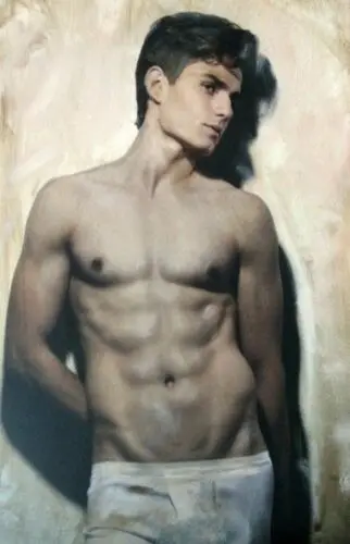 100% ручная роспись оригинальный холст &quotТихая идея&quot мужская модель телесный