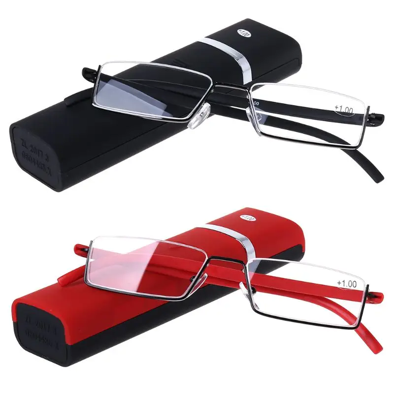 Гибкий чёрного Tr90 с плоскими стеклами и половинной рамкой полу без оправы для