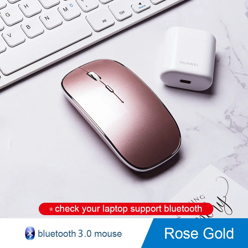 Беспроводная мышь для Macbook air/pro 13 Bluetooth мышь для xiaomi Huawei; Lenovo мышь перезаряжаемая souris беспроводной pour портативная - Цвет: Bluetooth Rose Gold