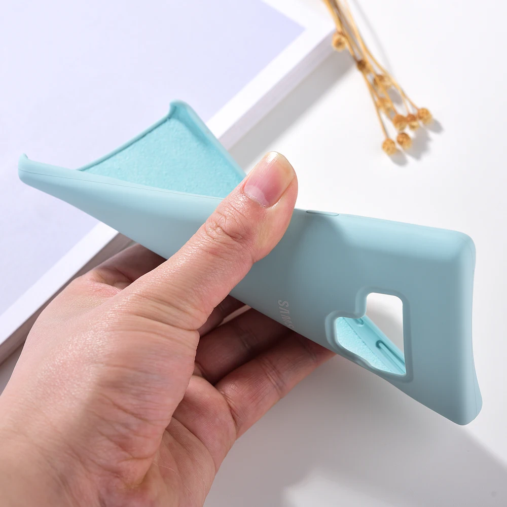 Оригинальный жидкий силиконовый чехол для Samsung Note 9 мягкий и шелковистый защитный