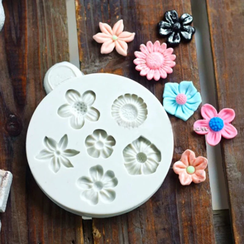 

DIY Small Flower Cake Silicone Mold Rose Chrysanthemum Daisy Chocolate Fondant Candies Cookie Pastry Baking Decoration Mould