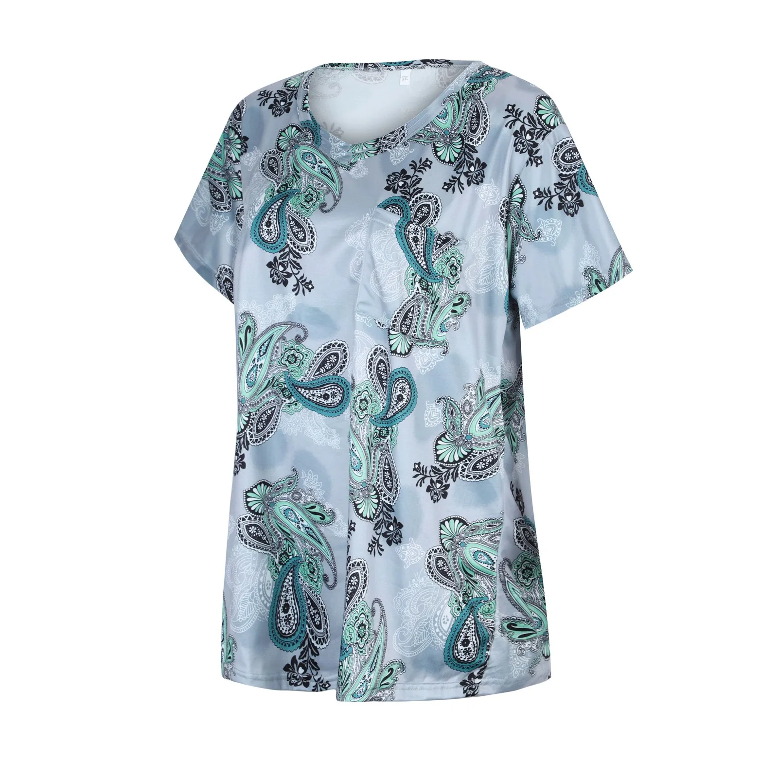 Платье с цветочным принтом на возраст от 0 до шеи футболки Женский Топ коротким