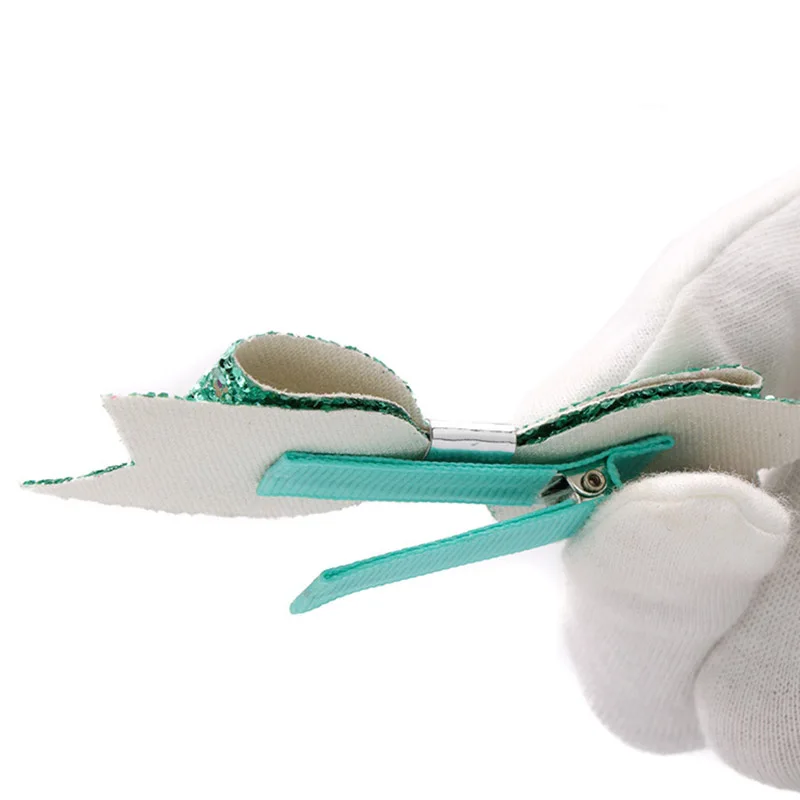 3 шт./компл. блестящие заколки для волос с бантом Русалочки кожаные девочек