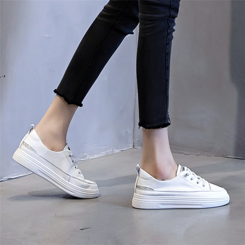 

FEDONAS Fashion Platforms Sewing Women Sneakers Autumn Flats Genuine Leather Popular Casual Round Toe Shoes Woman New Arrival