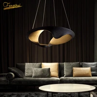 nordic black led pendant lights lighting creative art ellipse pendant lamp for home restaurant living room aluminum hanging lamp
