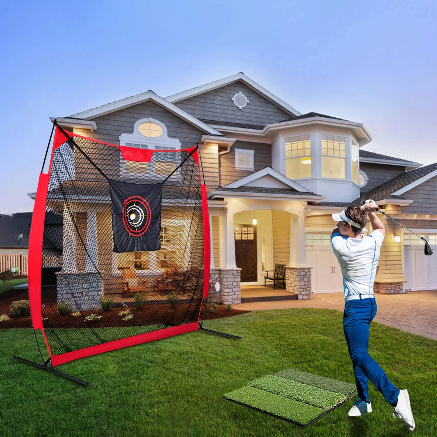 en Ucuz ENHUA RTN 7 'x 7 'Golf Isabet Net Ağır çelik çerçeve Ve 5 Kat Düğümsüz örgü Uygulama Golf Ağı | Profesyonel Golf Dri