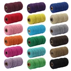 3 мм экологически чистый натуральный макраме хлопковый шнур витая веревка для рукоделия искусство шитье Вязание растения вешалки на стену