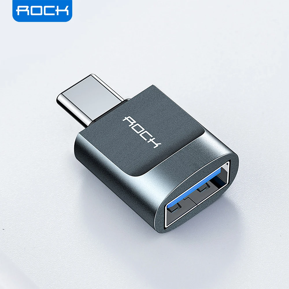 Кабель конвертер ROCK USB Type C для iPhone 11 Samsung Galaxy S10 адаптер OTG зарядки и синхронизации