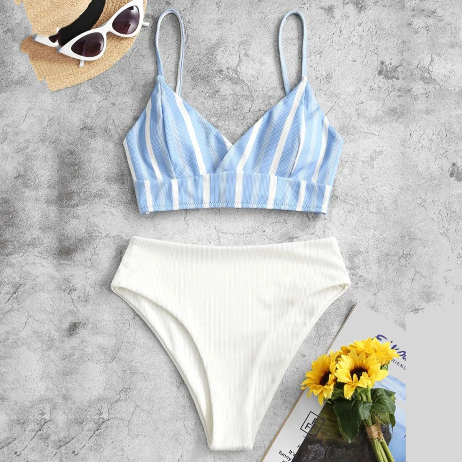 

bikinis for women 2021 brazilian Two Piece Patchwork Print Split Sets Plus Size Beachwear Swimsuit Bikini fatos de banho E2