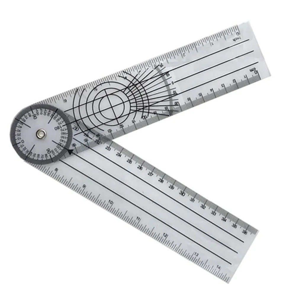

360 Degree Goniometer Protractor with Leveling Bubble Aluminum Alloy High Accuracy Measuring Ruler Tool