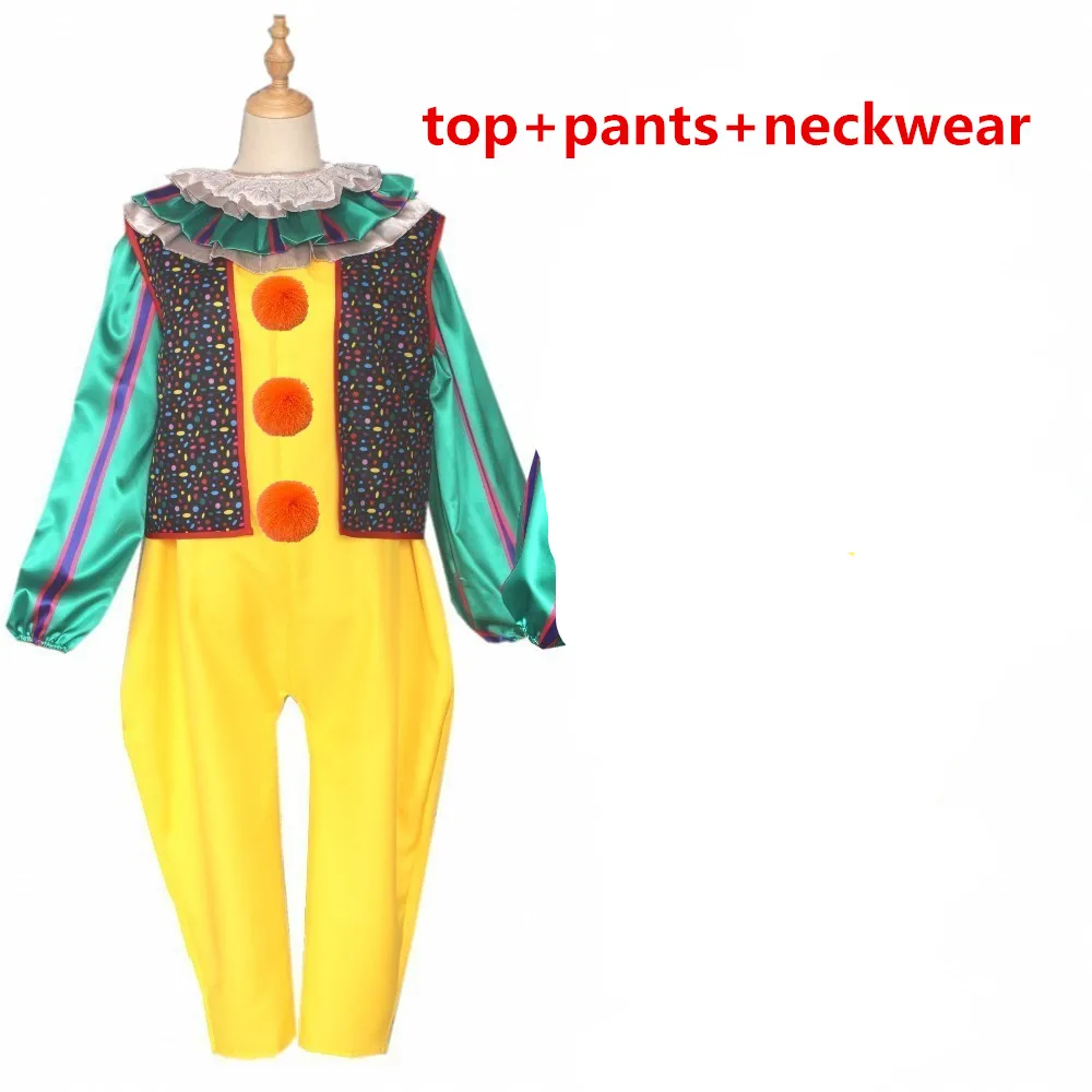 Costume 3 Фильм Стивен Кинг это пеннивайз маскарадные костюмы страшный костюм Джокера набор для взрослых Необычные вечерние костюмы на Хэллоуин террор злой клоун маска - Цвет: Costume 3