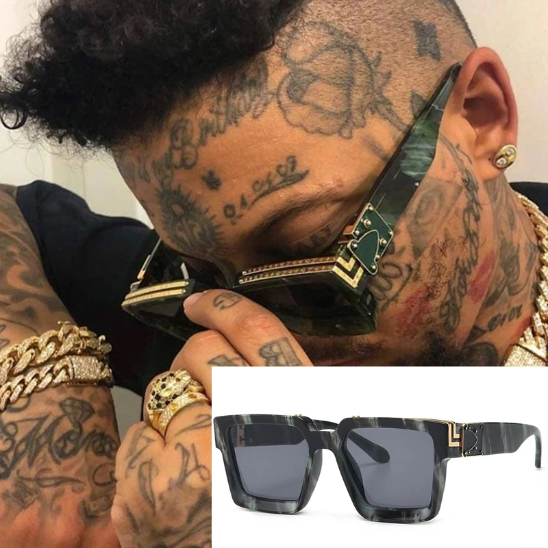 DPZ Новая мода 2020 Роскошные Дизайнерские мужские Квадратные Солнцезащитные очки