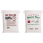 Рождественские мешочки в виде Санты, 50 шт.лот, холщовые мешочки на шнурке, праздвечерние чные украшения, персонализированные детские игрушки оптом