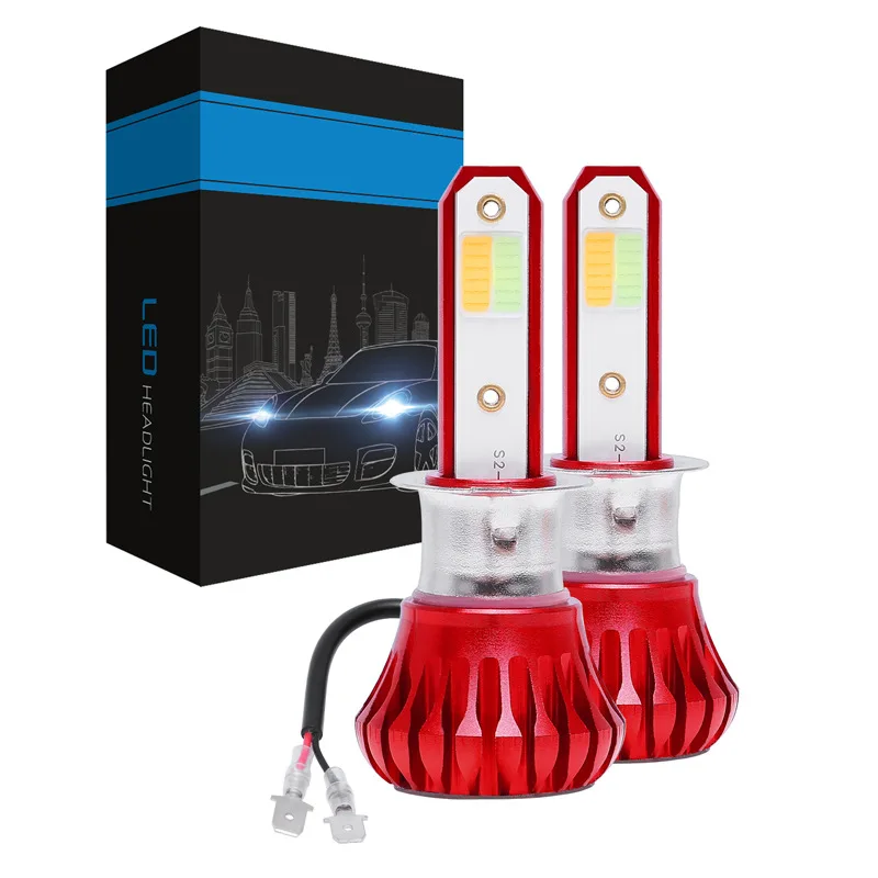 2 предмета H4 светодиодный H1 H11 9005 9012 H7 фар автомобиля 3 цвета Изменение фары 3000K 4300K