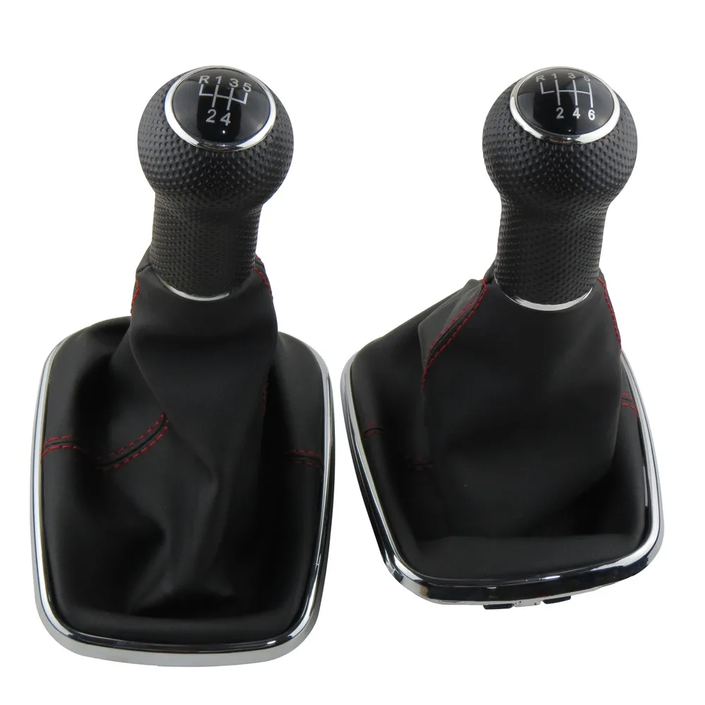 

Рукоятка рычага переключения передач, 5/6 скоростей, для Volkswagen VW MK4, Golf 4 IV, GTI R32, Jetta, Bora, Red Stitch