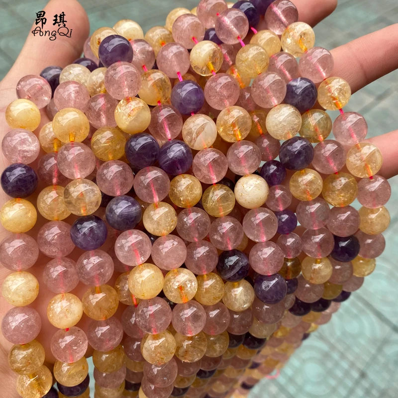 

Natural Stone Super Seven Crystal Beads Amethysts Round Loose Spacer Beads 8 10mm Pick Size For Jewelry Making DIY Bracelet 15''