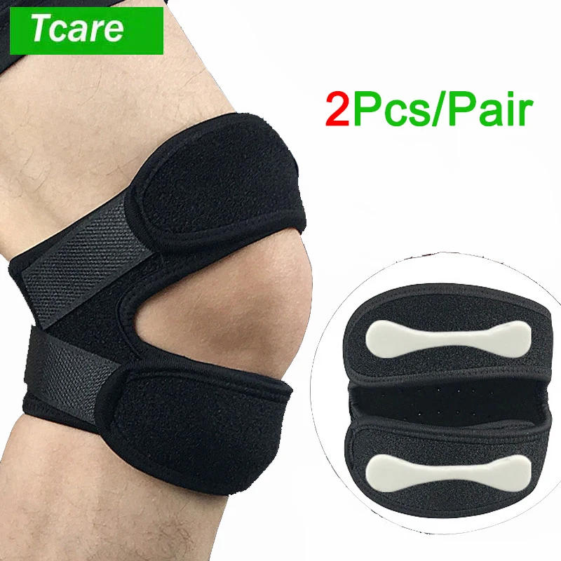 

Tcare Adjustable Elbow Brace with Compression Pad and Double Patella Knee Straps for Men Running Basketball Golf Cycling Tennis