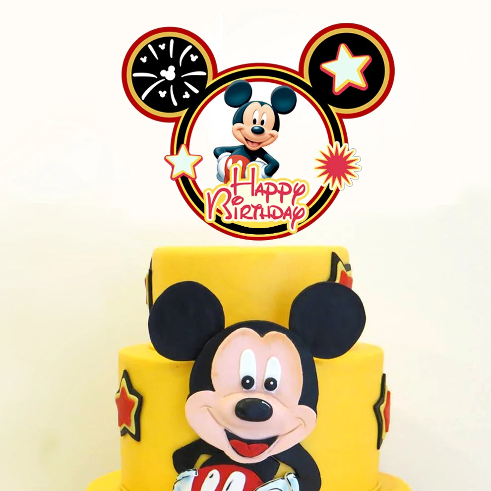 Украшение для торта с ушками Микки Мауса товары вечеринки в честь Дня Рождения