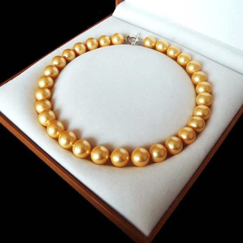 Ювелирные изделия редкий огромный 12 мм Подлинная Южная Морская Золотая раковина