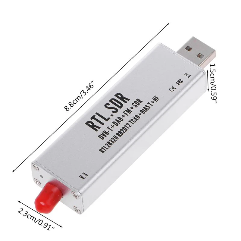 AMS-0.1Mhz-1.7Ghz Rtl-Sdr V3 Rtl2832U 1Ppm Tcxo Hf Biast Sma программное обеспечение | Электроника