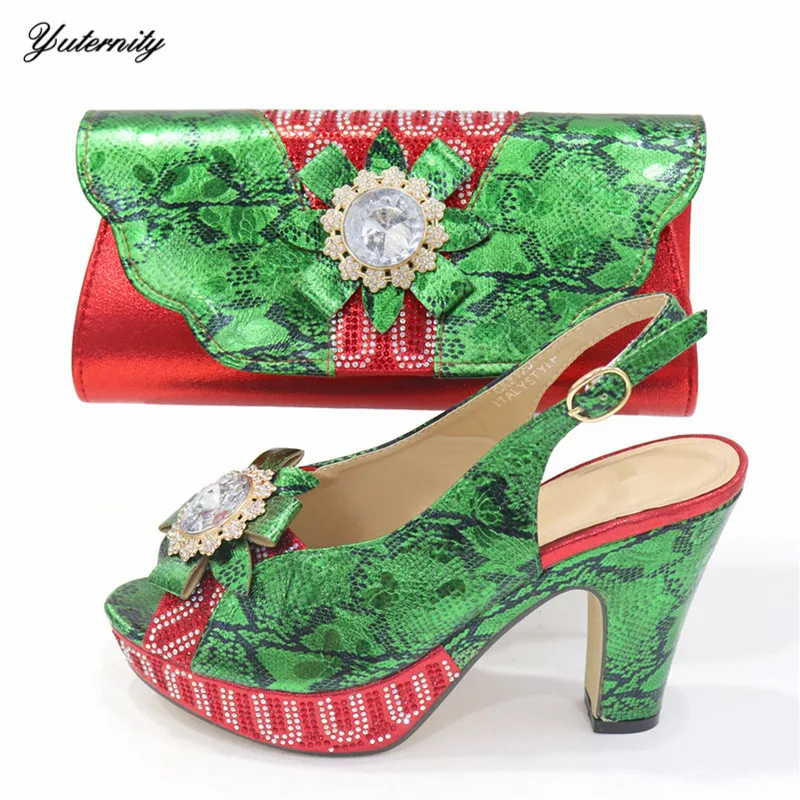 Новинка 2020 комплект женской обуви и сумочки в итальянском стиле лета яркий