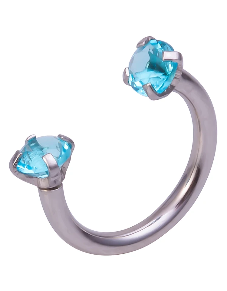 1pc Cubic Zirconia Nose Ring Septum Labret Eyebrow Helix Stud for Women Men 16g Steel Horseshoe Hoop BCR Body Piercing Jewelry