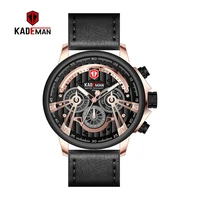 kademan men sport brand quartz watches waterproof date display military army wrist male business leather clock relogio masculino