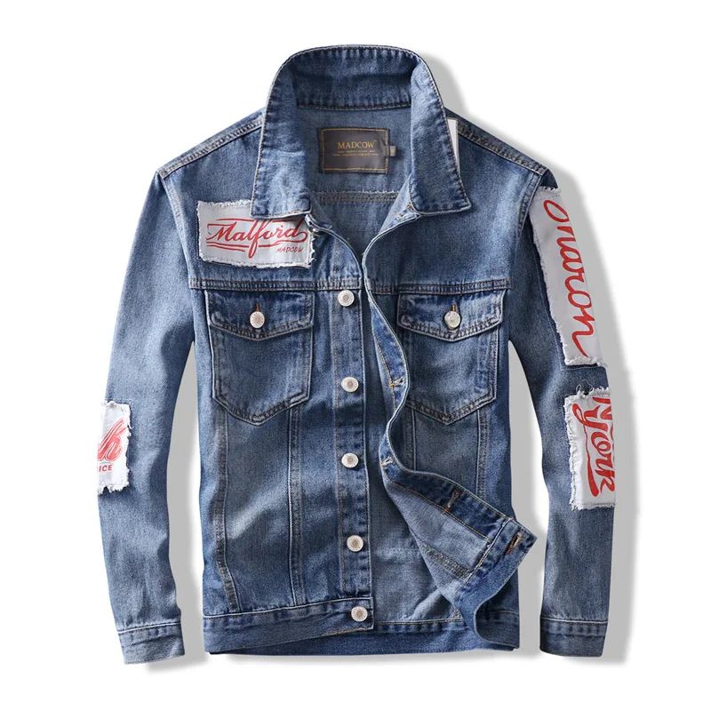 

loose jacket Autumn new fashion brand jacket men's denim jacket hip hop