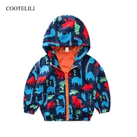 cootelili dinosaur printing windbreaker kids jacket fall baby jacket for boys autumn boys outerwear children coats 90 130cm