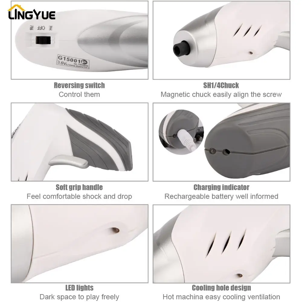Комплект электрической отвертки Lingyue электроотвертка шуруповёрт шуруповерт в