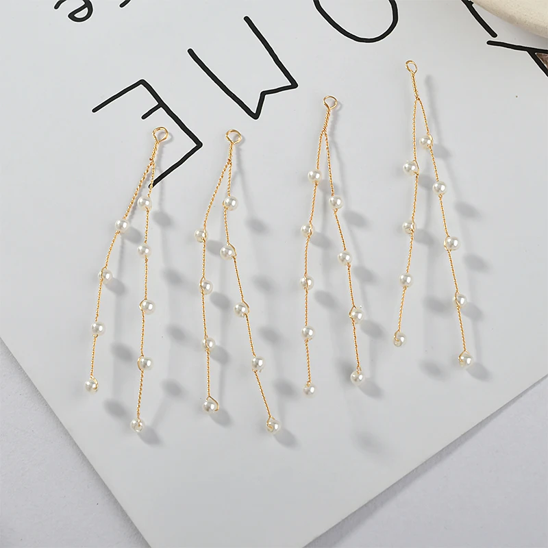 Поддерживает искусственную жемчужную ветку тканые длинные регулируемые серьги