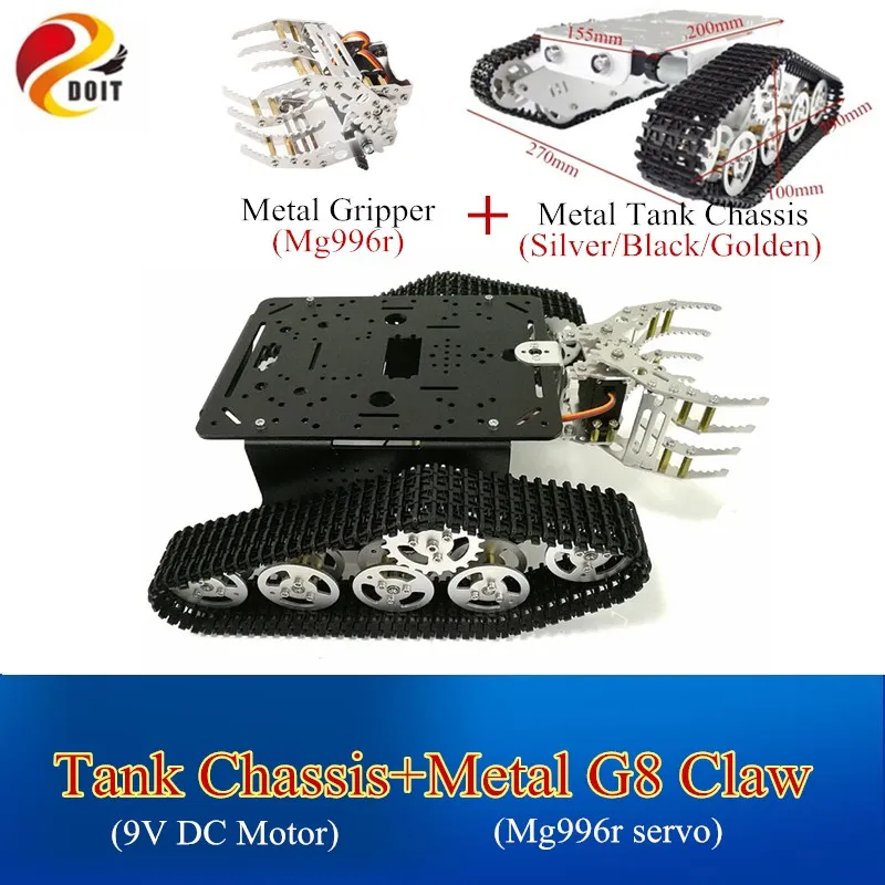 Металлический бак шасси с механическими кнопками коготь RC гусеничные