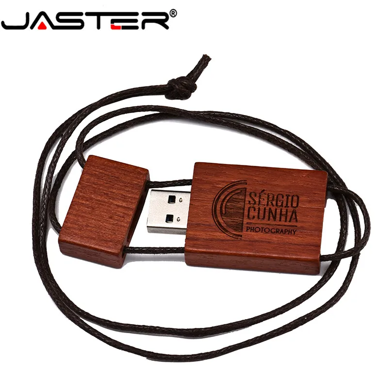 JASTER Акция креативный деревянный большой квадратный с веревкой usb флэш накопитель