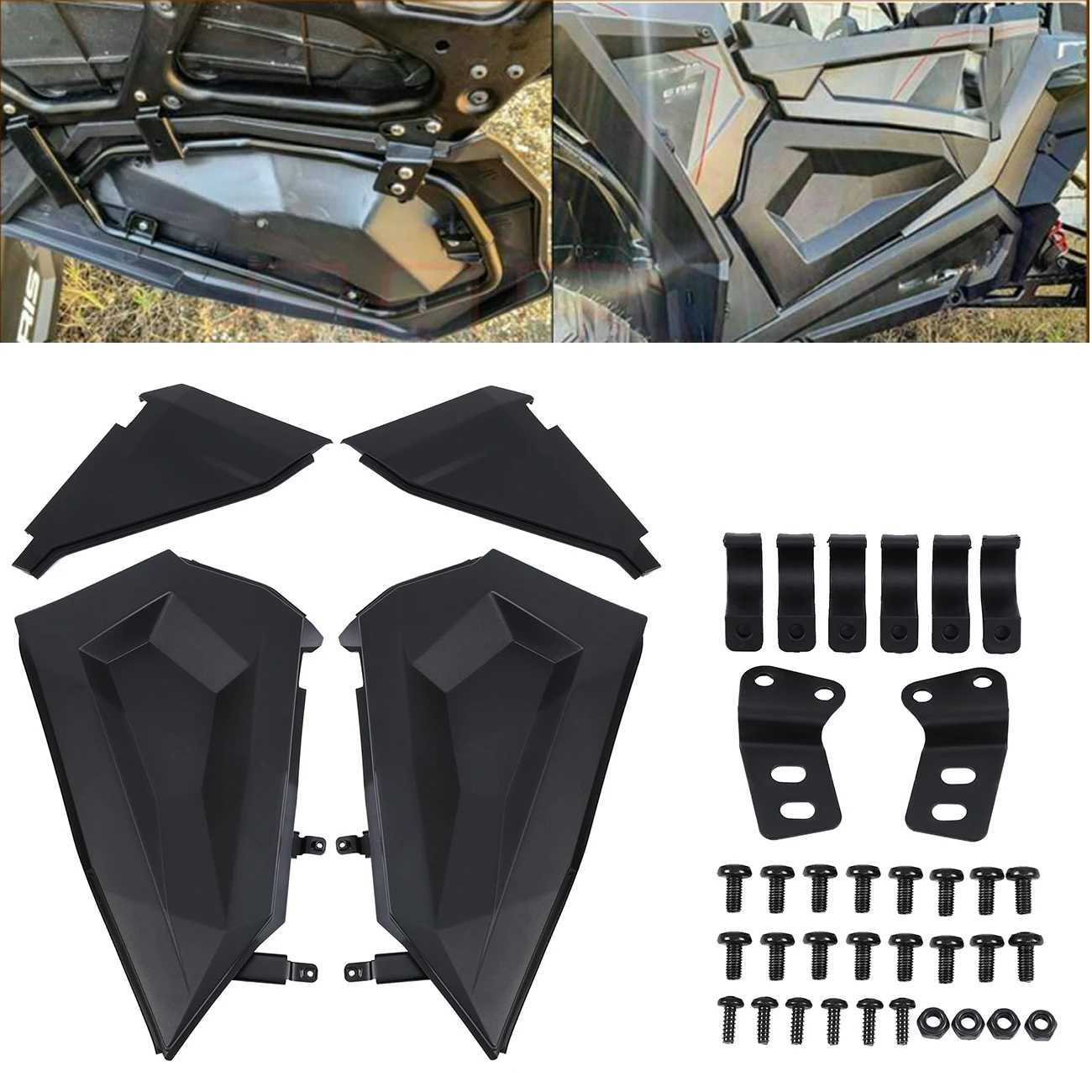 Samger 4 Doors Lower Door Paneling Inserts Kit W/ Metal Frame For Polaris RZR 900 1000 XP S Turbo 2014-2020 Easy To Install