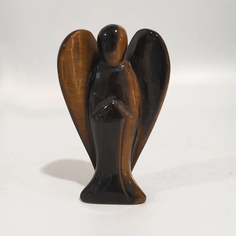 

Оптовая продажа высококачественный натуральный кварцевый 4-дюймовый тигровый глаз в форме ангела для коллекции и подарка cjc