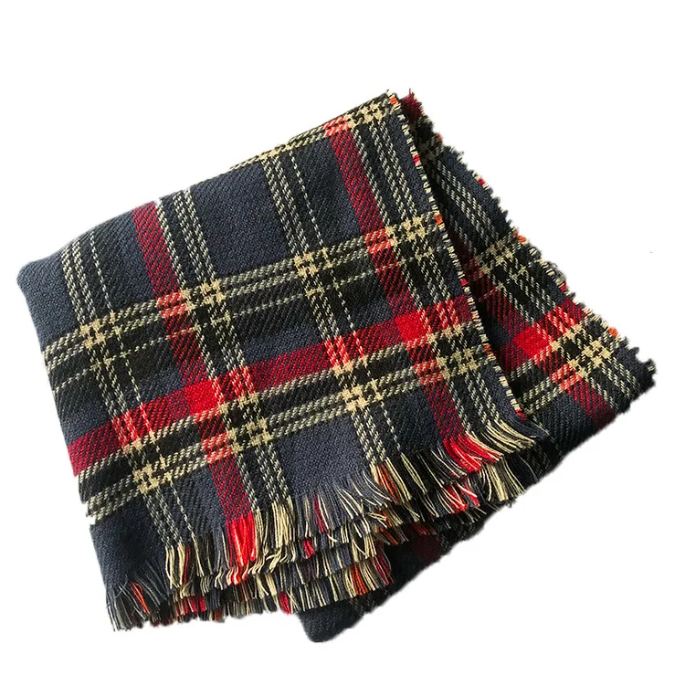 

Double sided plaid scarf in2019 thousand bird plaids warm scarf in autumn and winter,Plaid shawl imitating cashmere couple scarf