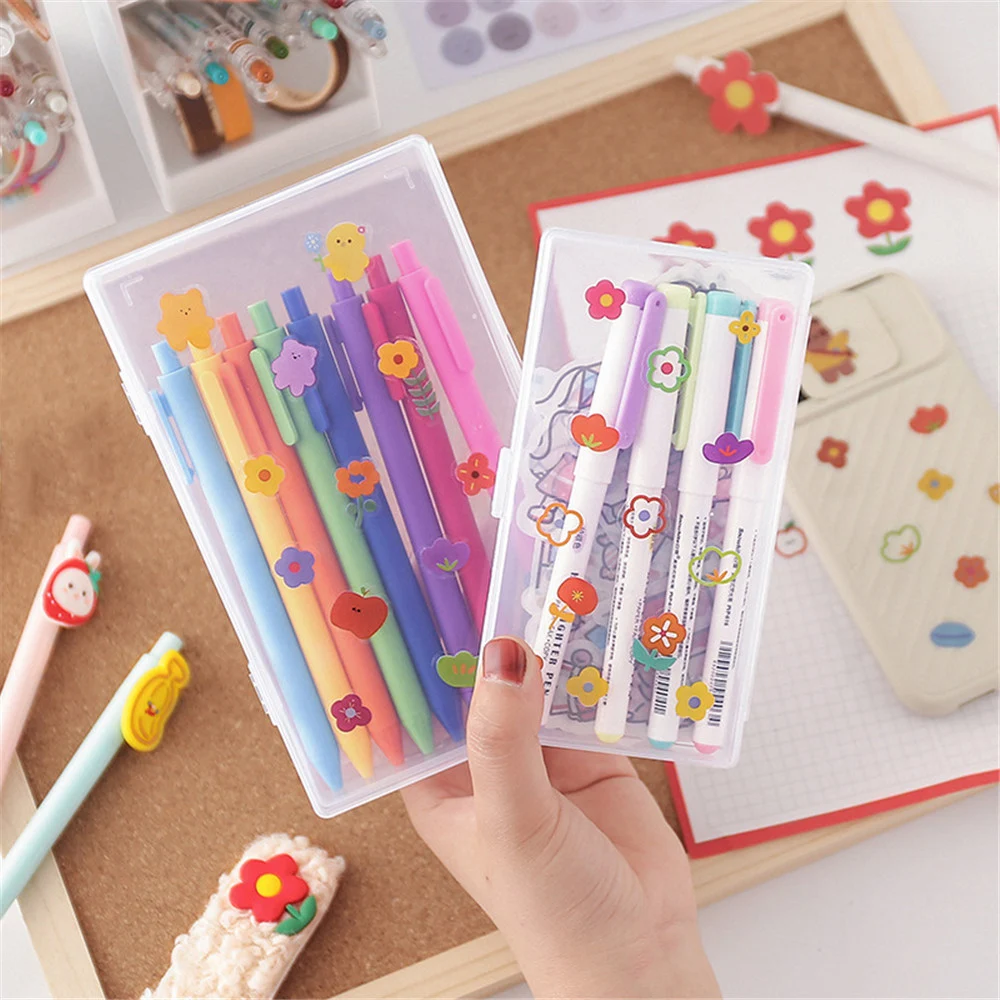 

1pc Transparent Desktop Organizer Pencil Box Plastic Washi Tape Storage Case Desk Storage Classification Box School Stationery