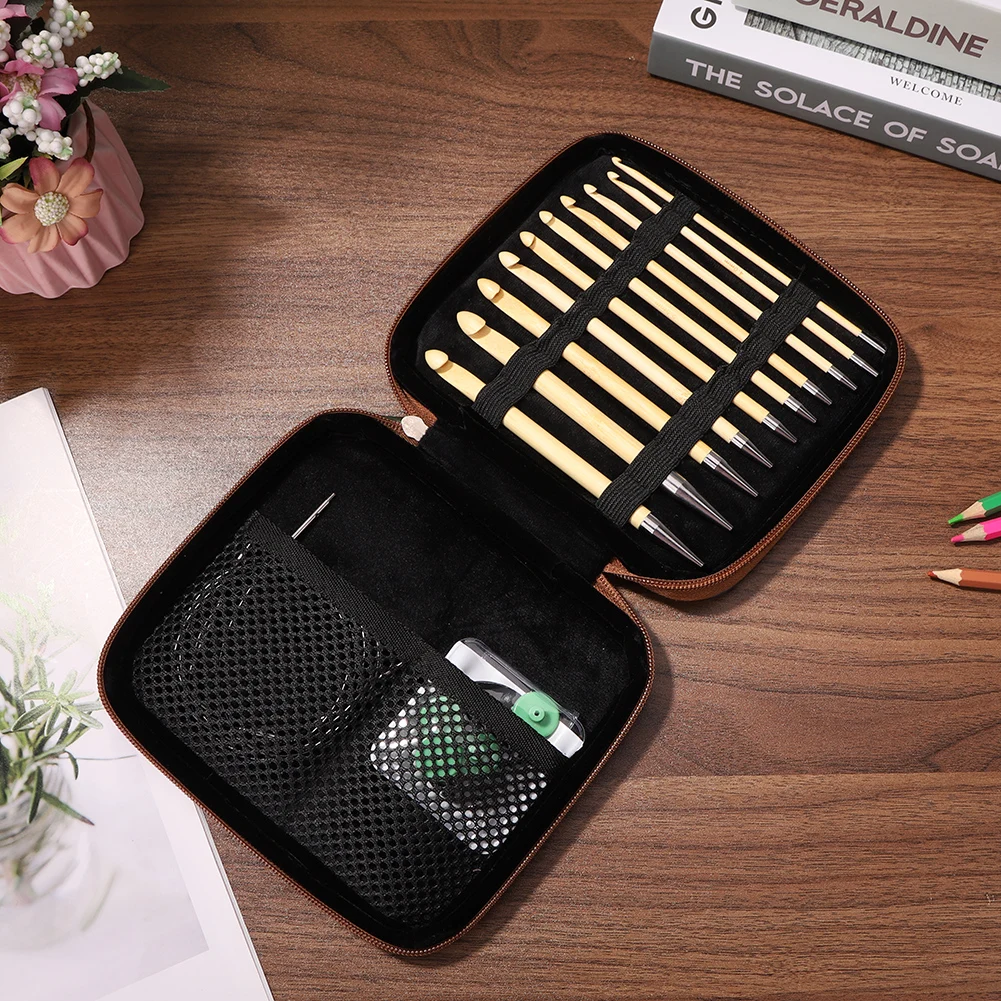 

DIY Sweater Carpet Crochet Hooks Needlework Tools Knitting Needles Hooking Set Ergonomic Crochet Needles with Colorful Soft