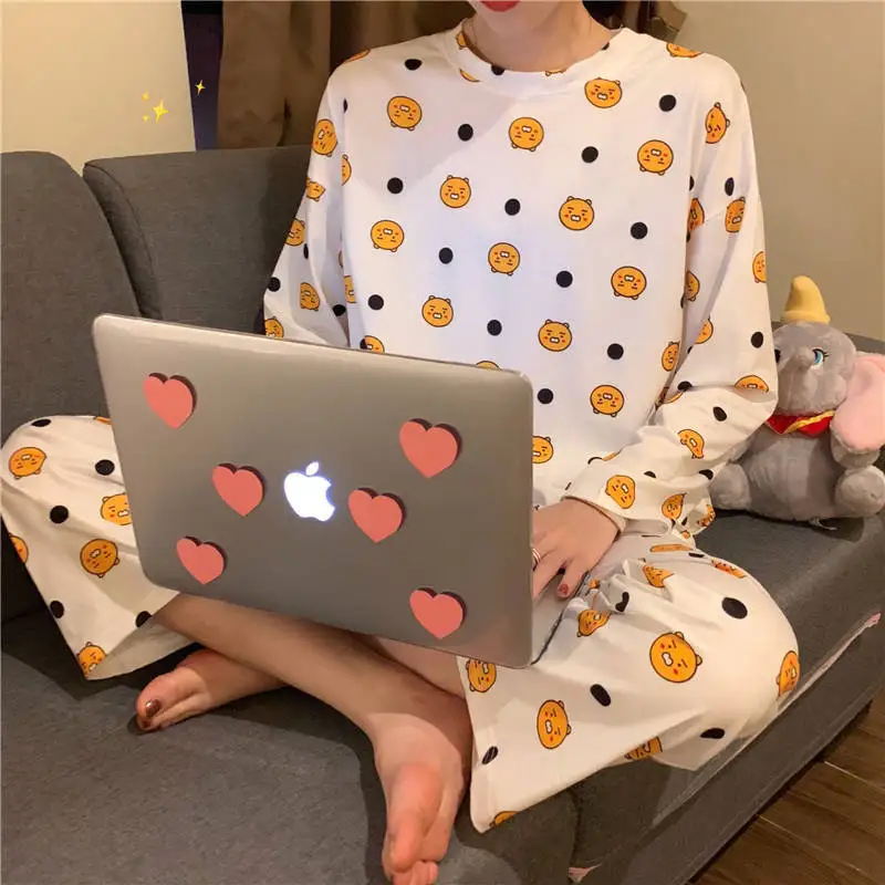 2019 зимние женские пижамы с длинным рукавом домашняя одежда 2 шт. женская